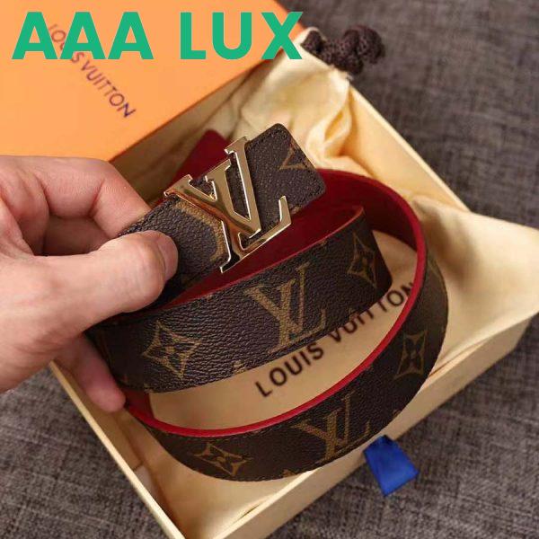 Replica Louis Vuitton LV Unisex LV Initials Buckle 30mm Reversible Belt in Monogram Canvas Leather 4