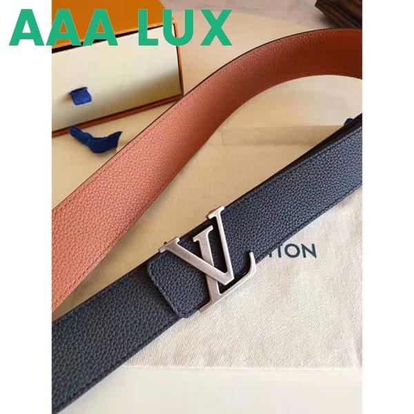 Replica Louis Vuitton LV Unisex LV Pyramide 40mm Leather Belt-Black 5
