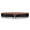Replica Louis Vuitton LV Unisex LV Pyramide 40mm Leather Belt-Black 11