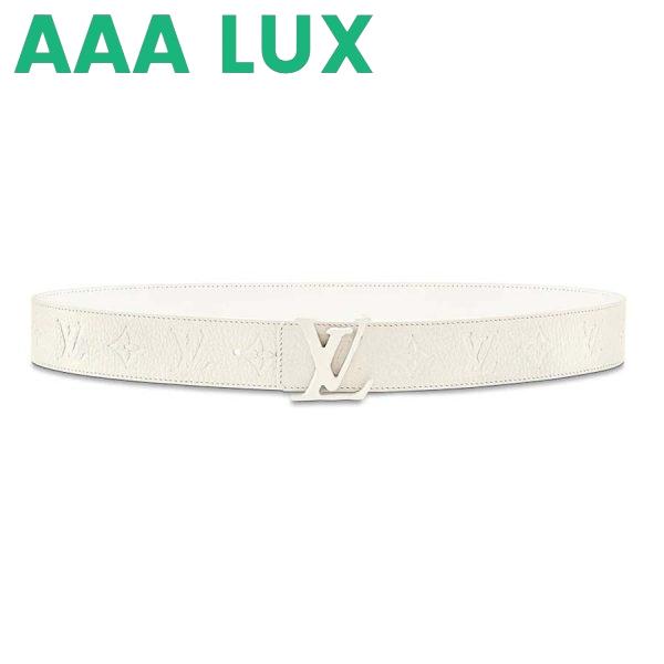 Replica Louis Vuitton LV Unisex LV Shape 40mm Belt in Embossed White Taurillon Leather