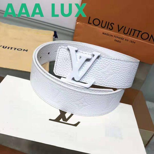 Replica Louis Vuitton LV Unisex LV Shape 40mm Belt in Embossed White Taurillon Leather 4