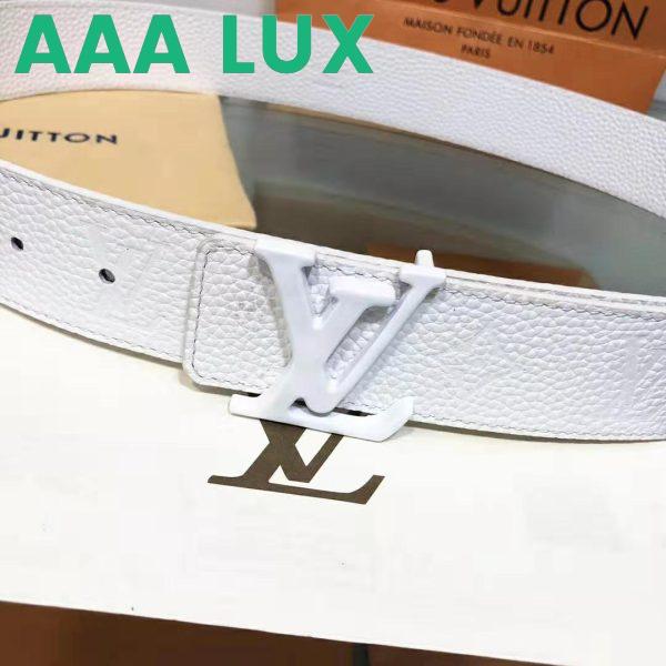 Replica Louis Vuitton LV Unisex LV Shape 40mm Belt in Embossed White Taurillon Leather 5