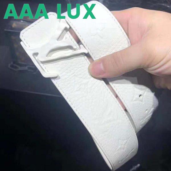 Replica Louis Vuitton LV Unisex LV Shape 40mm Belt in Embossed White Taurillon Leather 6