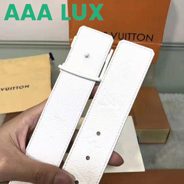 Replica Louis Vuitton LV Unisex LV Shape 40mm Belt in Embossed White Taurillon Leather 7
