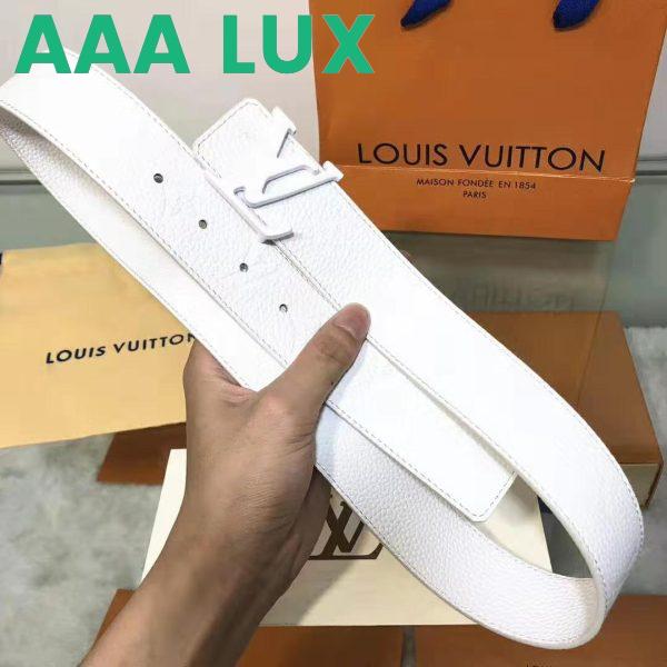 Replica Louis Vuitton LV Unisex LV Shape 40mm Belt in Embossed White Taurillon Leather 8