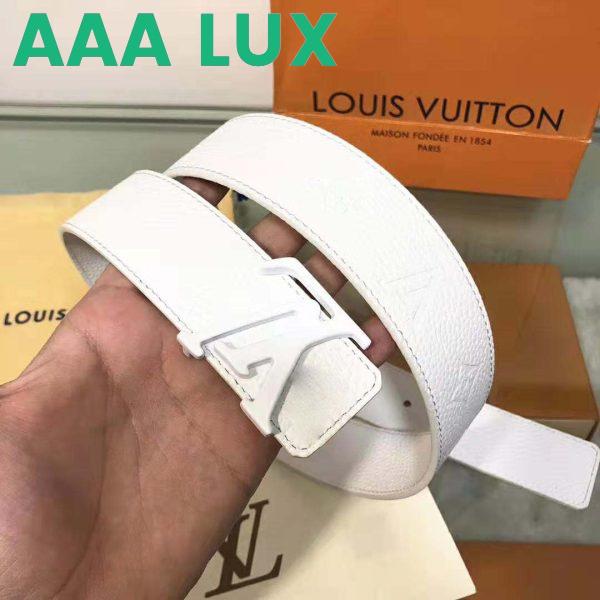 Replica Louis Vuitton LV Unisex LV Shape 40mm Belt in Embossed White Taurillon Leather 9