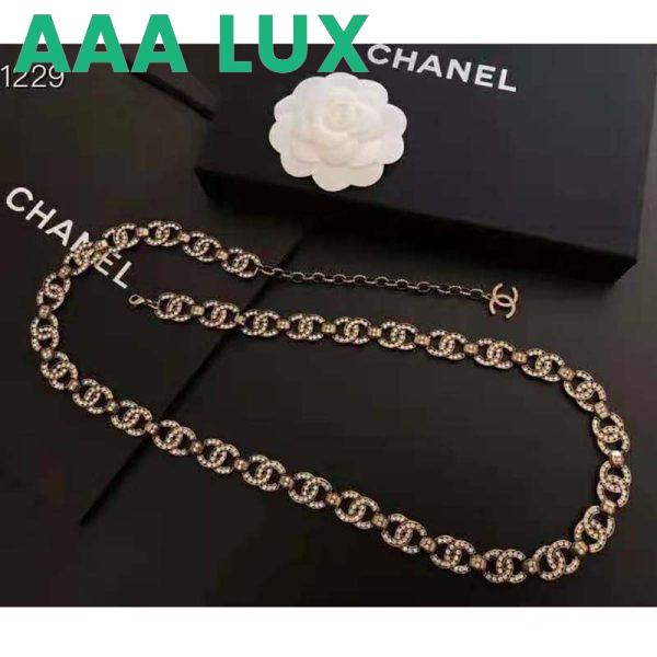 Replica Chanel Women Metal & Strass Gold & Crystal Belt 3