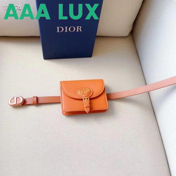Replica Dior CD Women Dior Bobby Belt Removable Pouch Orange Smooth Calfskin 20 MM Width 8