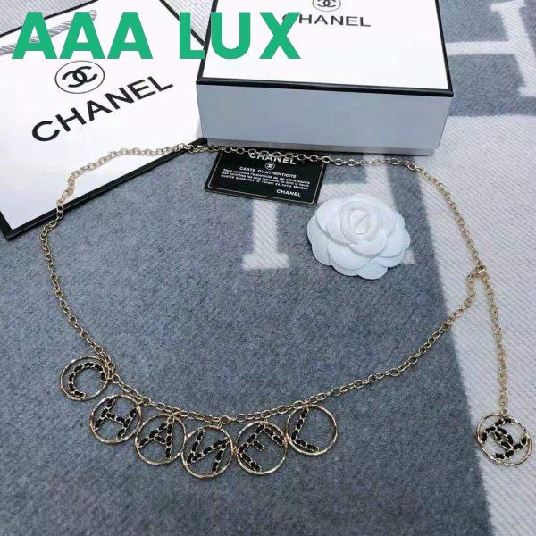 Replica Chanel Women Calfskin & Gold-Tone Metal Belt-Gold 3