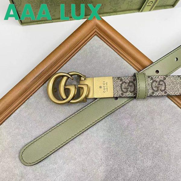 Replica Gucci GG Unisex Marmont Reversible Thin Belt Beige Ebony GG Supreme Canvas 5
