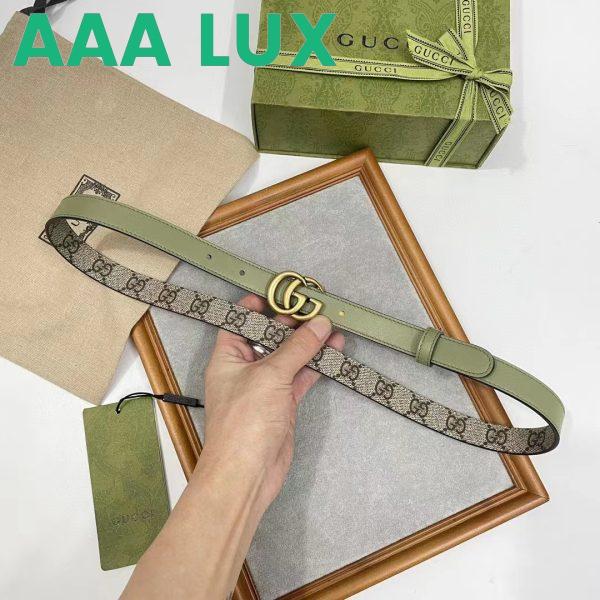 Replica Gucci GG Unisex Marmont Reversible Thin Belt Beige Ebony GG Supreme Canvas 6