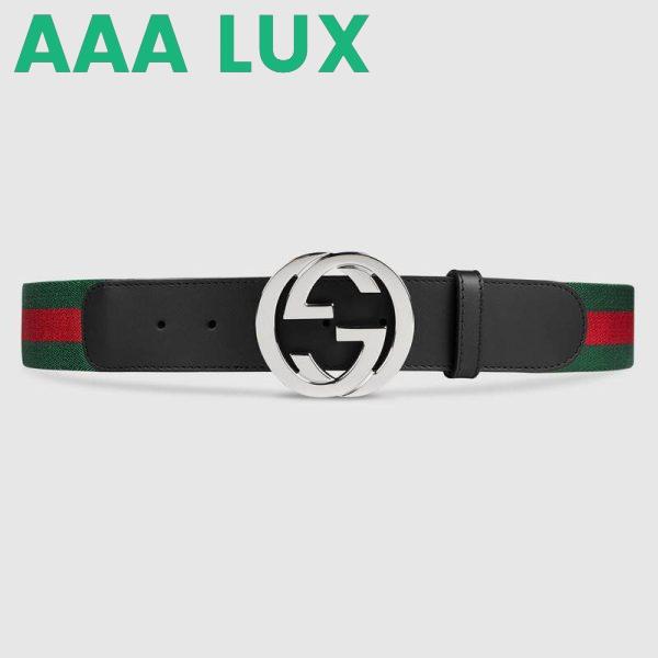 Replica Gucci GG Unisex Web Belt with G Buckle Interlocking G 4 cm Width