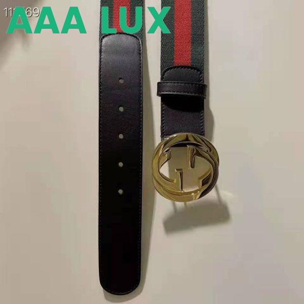 Replica Gucci GG Unisex Web Belt with G Buckle Interlocking G 4 cm Width 4