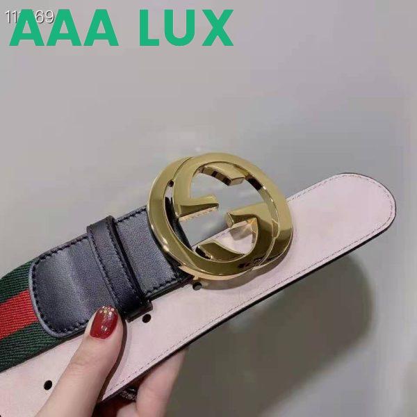 Replica Gucci GG Unisex Web Belt with G Buckle Interlocking G 4 cm Width 6