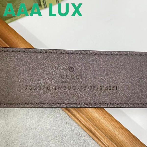 Replica Gucci Unisex Belt Rectangular Buckle Beige Ebony GG Supreme Canvas 3.6 CM Width 11