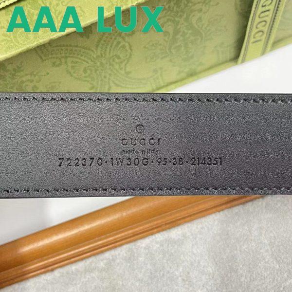 Replica Gucci Unisex Belt Rectangular Buckle Black GG Supreme Canvas 3.6 CM Width 12