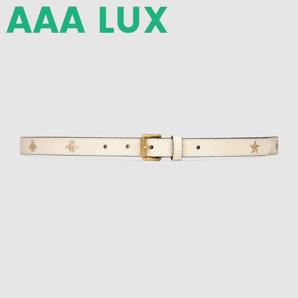 Replica Gucci Unisex Belt with Bees and Stars Print in Leather