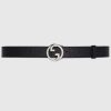 Replica Gucci Unisex Belt with Torchon Double G Buckle in Black Leather 8