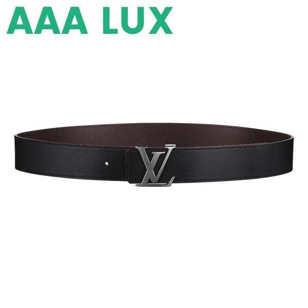 Replica Louis Vuitton Men LV Initiales 40mm Reversible Belt in Calf Leather-Black
