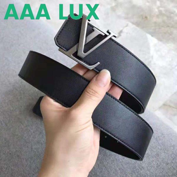Replica Louis Vuitton Men LV Initiales 40mm Reversible Belt in Calf Leather-Black 3