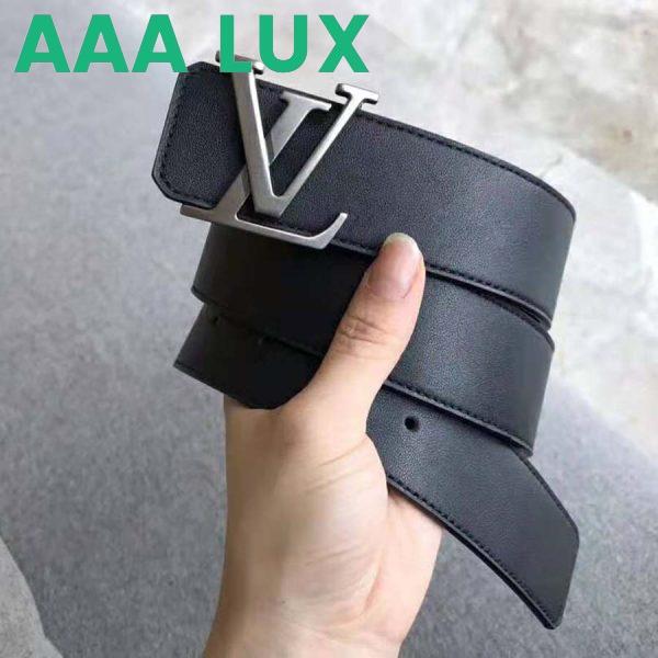 Replica Louis Vuitton Men LV Initiales 40mm Reversible Belt in Calf Leather-Black 4