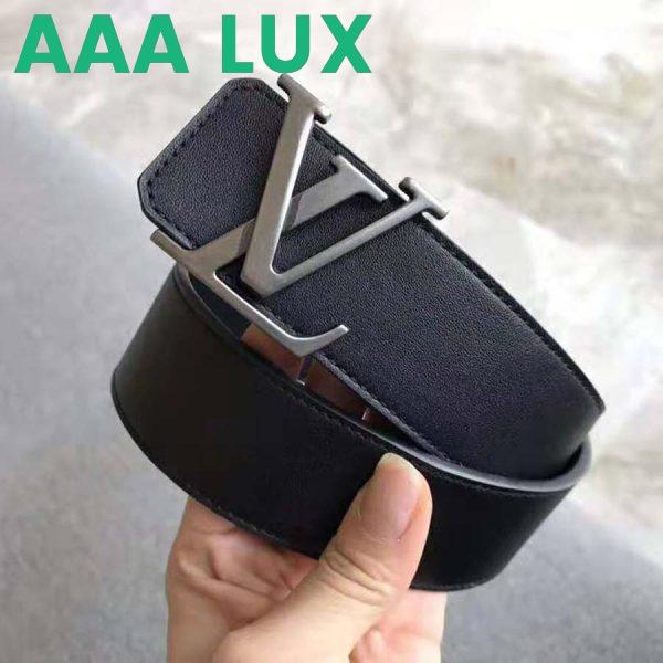 Replica Louis Vuitton Men LV Initiales 40mm Reversible Belt in Calf Leather-Black 5
