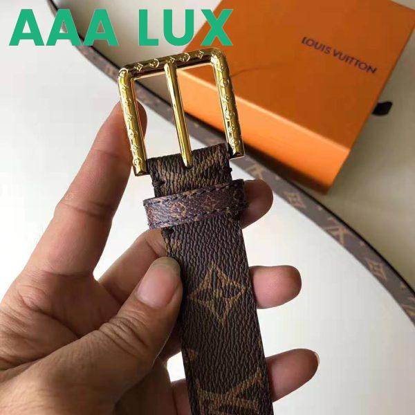 Replica Louis Vuitton LV Unisex Daily LV 30mm Belt in Monogram Canvas-Brown 7
