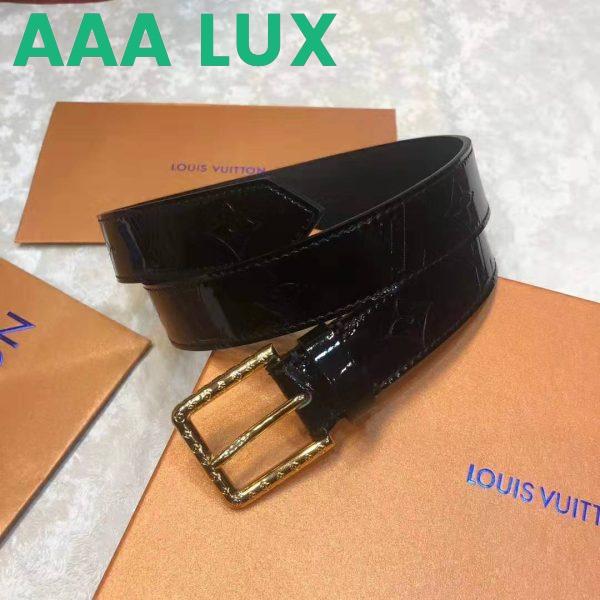 Replica Louis Vuitton LV Unisex Daily LV 30mm Belt in Monogram Vernis Calf Leather-Black 3
