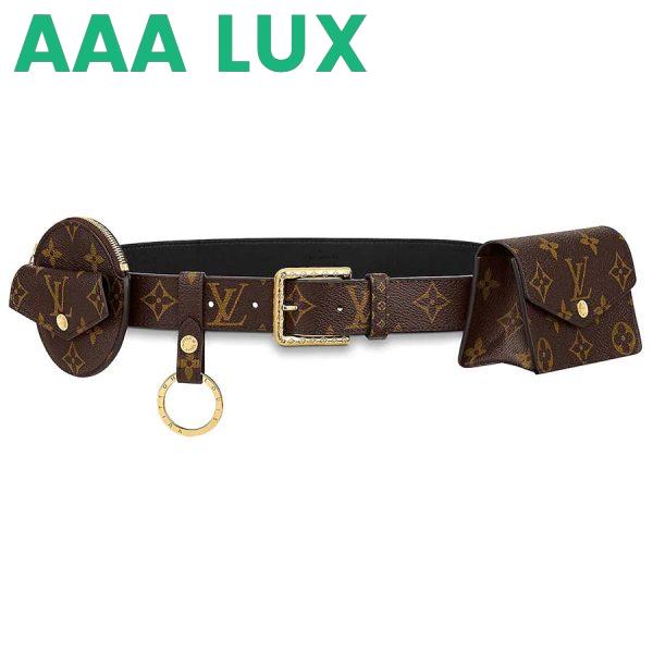 Replica Louis Vuitton LV Unisex Daily Multi Pocket 30mm Belt-Brown