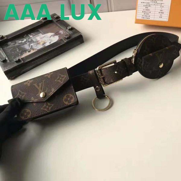 Replica Louis Vuitton LV Unisex Daily Multi Pocket 30mm Belt-Brown 5
