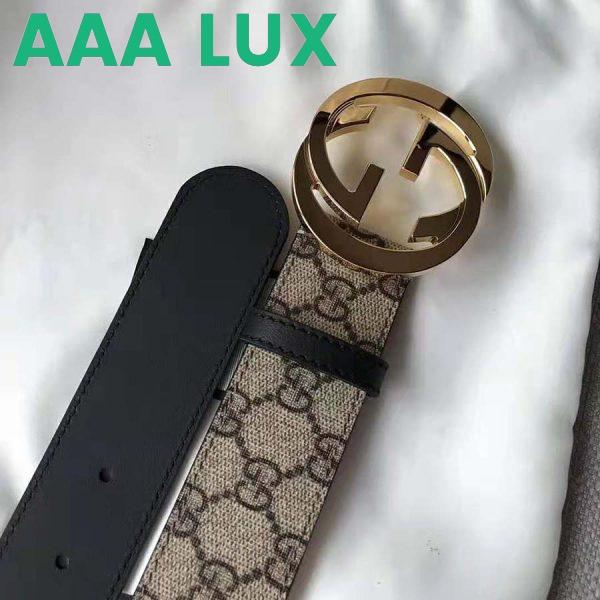 Replica Gucci Unisex GG Supreme Belt with G Buckle in Beige/Ebony GG Supreme Canvas 9