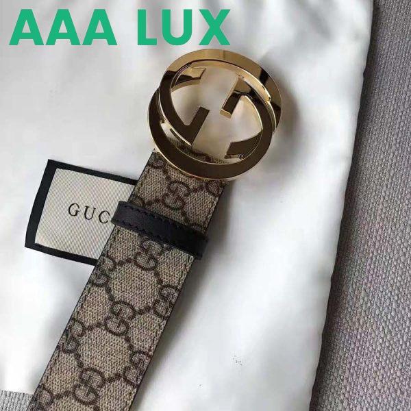Replica Gucci Unisex GG Supreme Belt with G Buckle in Beige/Ebony GG Supreme Canvas 10