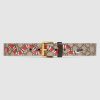 Replica Gucci Unisex GG Web Belt with G Buckle in Green and Red Web 13