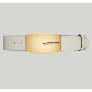Replica Gucci Unisex GG Wide Belt Retro G Buckle White Patent Leather 4.8 CM Width 2