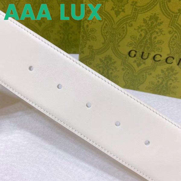 Replica Gucci Unisex GG Wide Belt Retro G Buckle White Patent Leather 4.8 CM Width 5