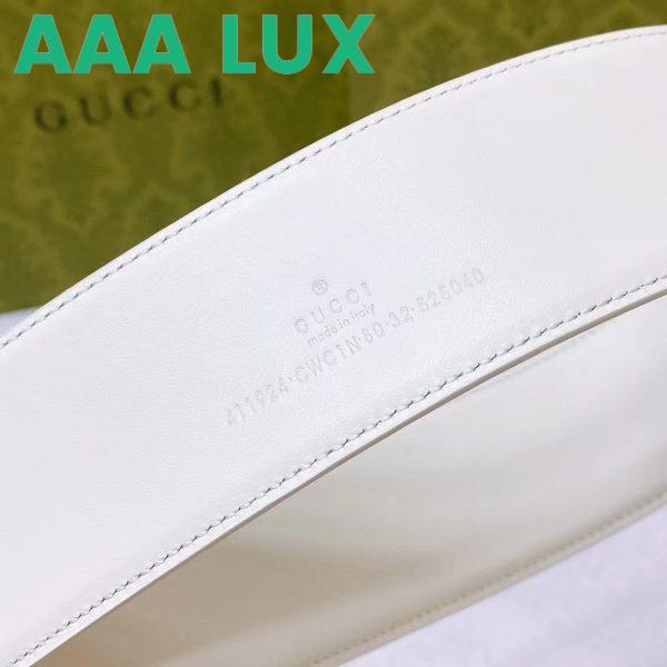 Replica Gucci Unisex GG Wide Belt Retro G Buckle White Patent Leather 4.8 CM Width 8