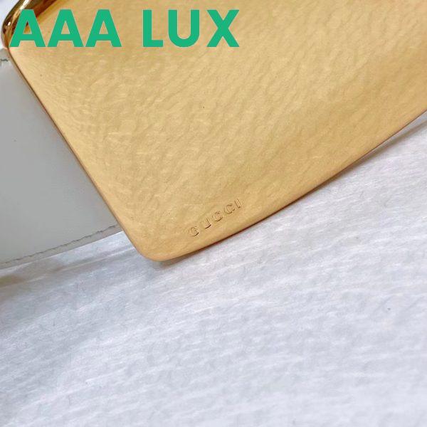 Replica Gucci Unisex GG Wide Belt Retro G Buckle White Patent Leather 4.8 CM Width 9