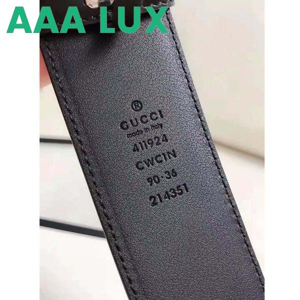 Replica Gucci Unisex Gucci Signature Leather Belt with Interlocking G Buckle-Black 14