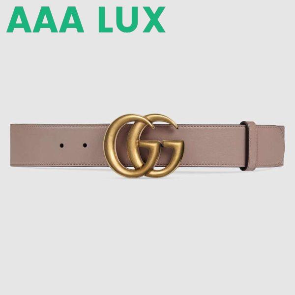 Replica Gucci Unisex Leather Belt with Double G Buckle 2