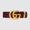Replica Gucci GG Unisex GG Marmont Leather Belt with Shiny Buckle Black 4 cm Width 12