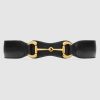Replica Gucci Unisex Leather Belt with Horsebit in Black Smooth Leather