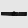 Replica Gucci Unisex Leather Belt with Interlocking G Horsebit-Black 9