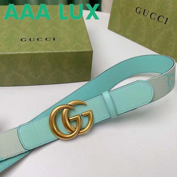 Replica Gucci Unisex Marmont Jumbo GG Belt Beige Mint Canvas Double G 4