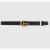 Replica Gucci Unisex Marmont Reversible Thin Belt Black Beige Ebony GG Supreme Canvas 12