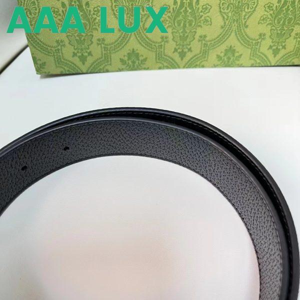 Replica Gucci Unisex Reversible Belt Square G Buckle Black GG Supreme Canvas Reverses Leather 11