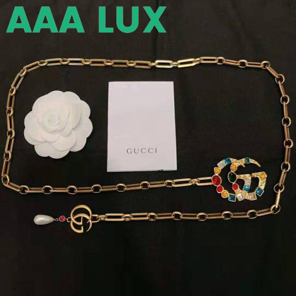 Replica Gucci Women Chain Belt with Crystal Double G Buckle in Gold-Toned Chain 5