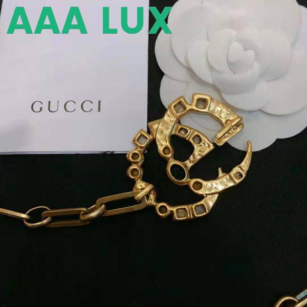 Replica Gucci Women Chain Belt with Crystal Double G Buckle in Gold-Toned Chain 9