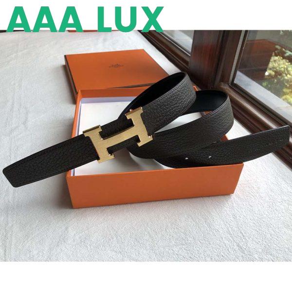 Replica Hermes Men Quizz Belt Buckle & Reversible Leather Strap 32 mm-Gold 6