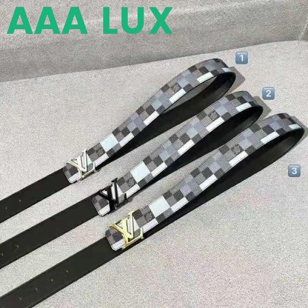 Replica Louis Vuitton Unisex LV Initiales 40 mm Reversible Belt Damier Graphite Canvas Calf-Grey 4