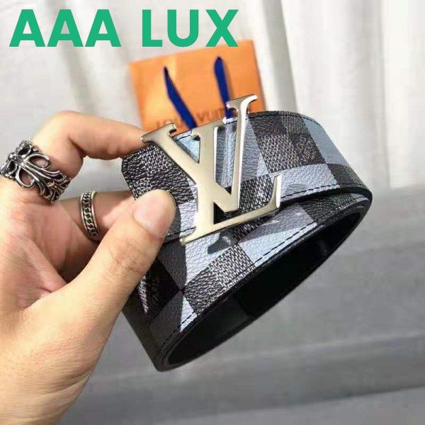 Replica Louis Vuitton Unisex LV Initiales 40 mm Reversible Belt Damier Graphite Canvas Calf-Grey 7